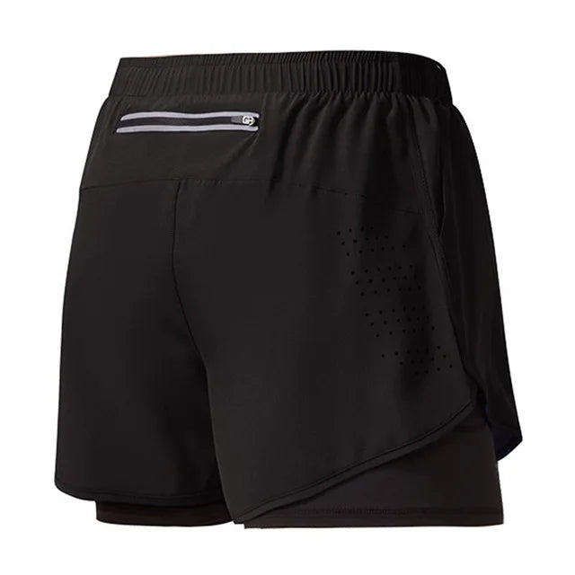 2025New Men's Fitness Training Shorts Summer 2 In 1 Quick Dry Gym Beach Running Double-deck Shorts Outdoor Sportswear Men shorts