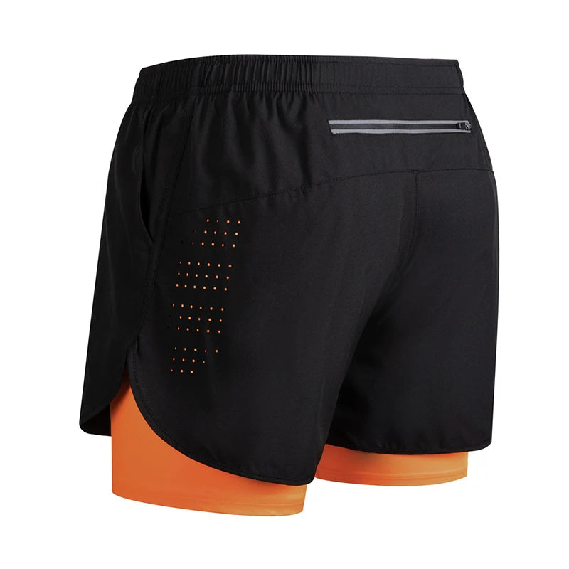 2025New Men's Fitness Training Shorts Summer 2 In 1 Quick Dry Gym Beach Running Double-deck Shorts Outdoor Sportswear Men shorts