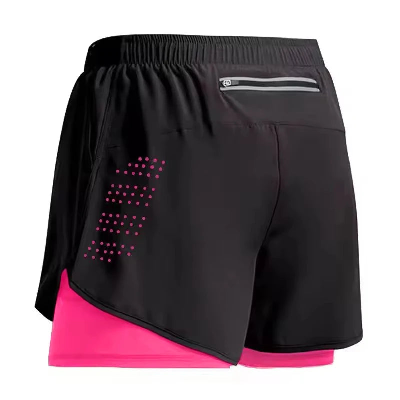 2025New Men's Fitness Training Shorts Summer 2 In 1 Quick Dry Gym Beach Running Double-deck Shorts Outdoor Sportswear Men shorts