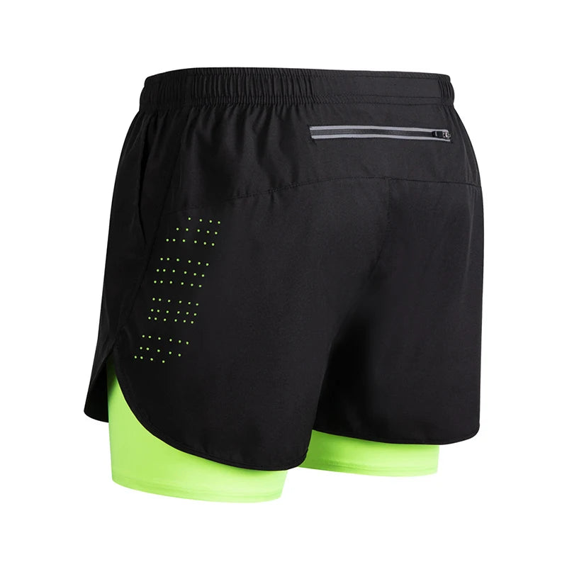 2025New Men's Fitness Training Shorts Summer 2 In 1 Quick Dry Gym Beach Running Double-deck Shorts Outdoor Sportswear Men shorts