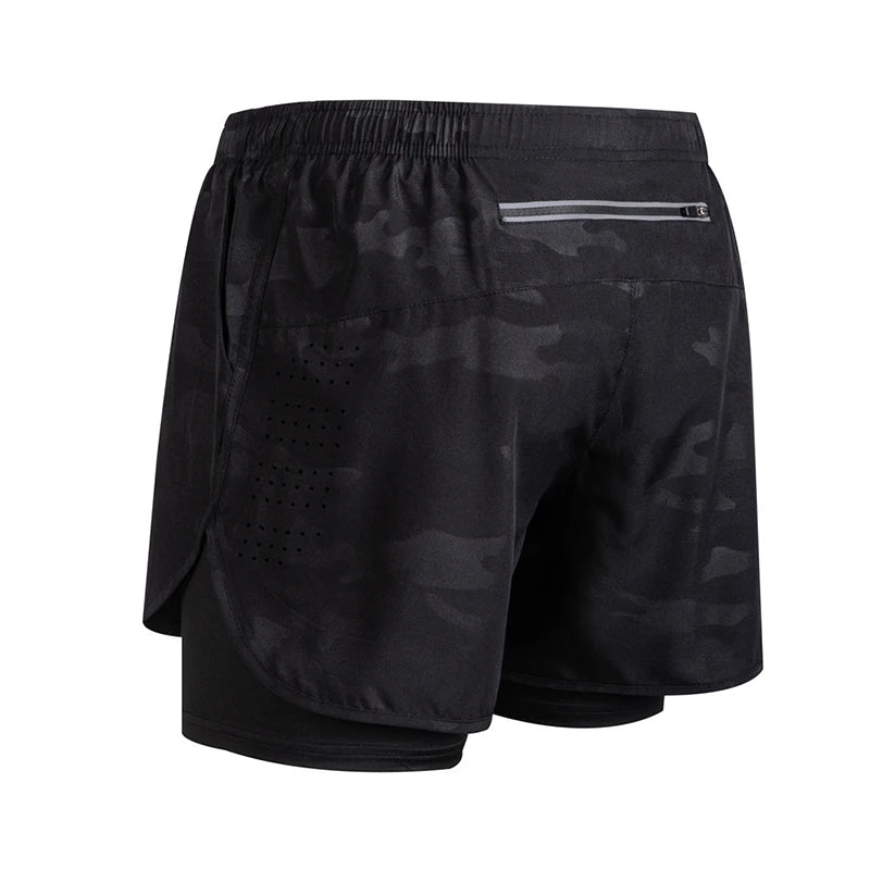 2025New Men's Fitness Training Shorts Summer 2 In 1 Quick Dry Gym Beach Running Double-deck Shorts Outdoor Sportswear Men shorts