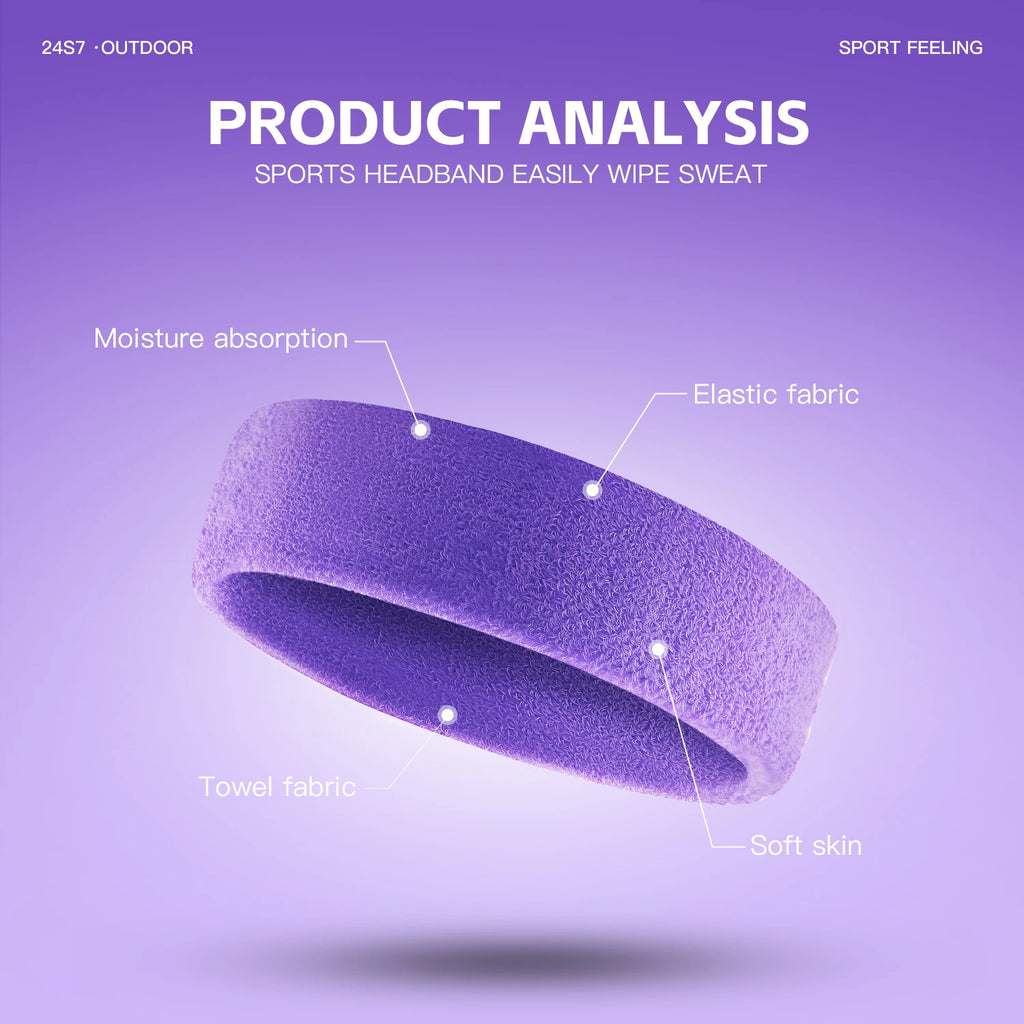 Outdoor Sweat Sports  Elastic Cotton Hairband Fashion Headbands For Women Men Solid Running Fitness Yoga Hair Bands Stretch